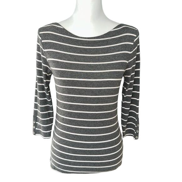 Willi Smith Tops - Willi Smith Gray White Medium 3/4 Sleeve top